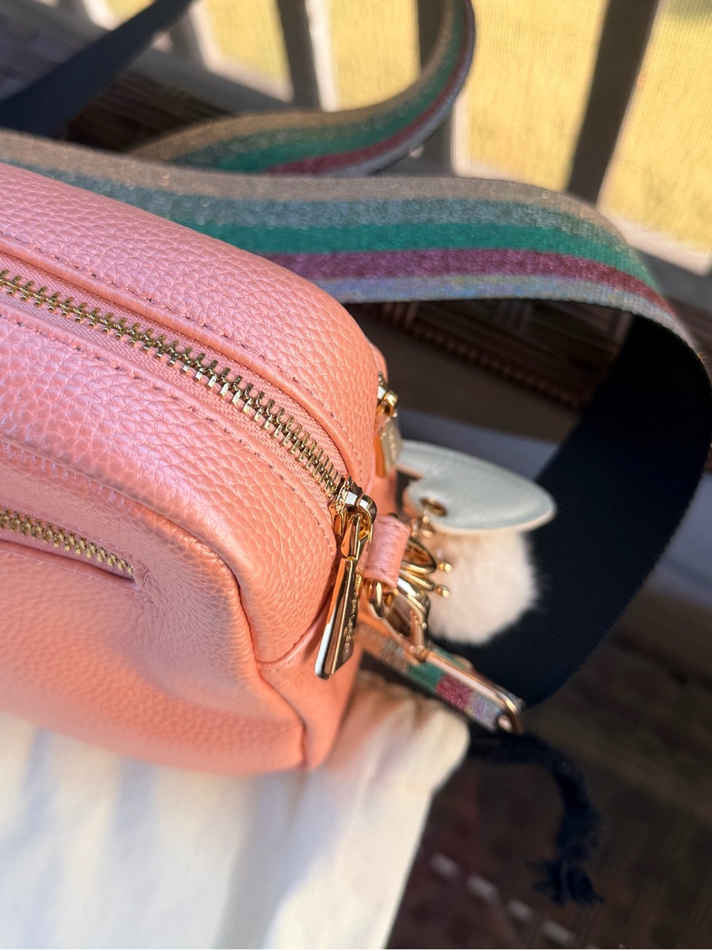 Pom Pom London Metallic Pink Original Plus Bag with 3 Straps - Picture 4 of 8